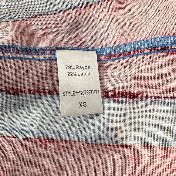 Tuckernuck Pomander Place Mini Dress Linen Blend Puff Sleeve Painterly Striped - Picture 13 of 14